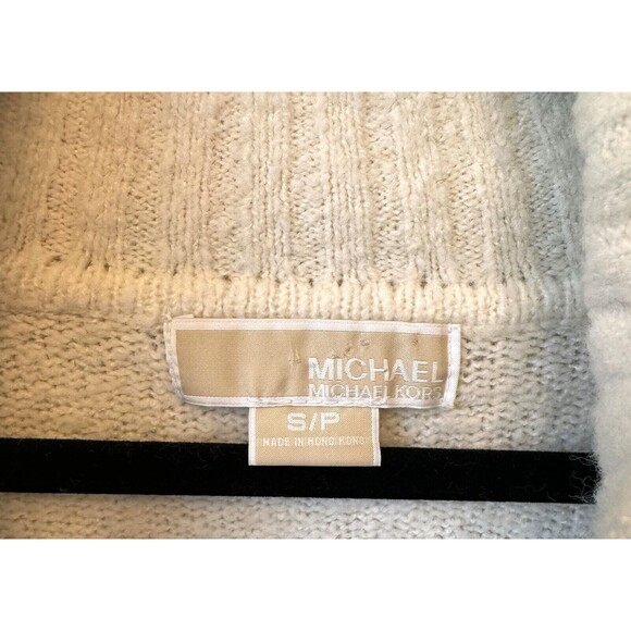 Michael Kors Women‎ Small Cowl Neck Ivory Wool Blend Long Sleeve Sweater - Picture 5 of 11